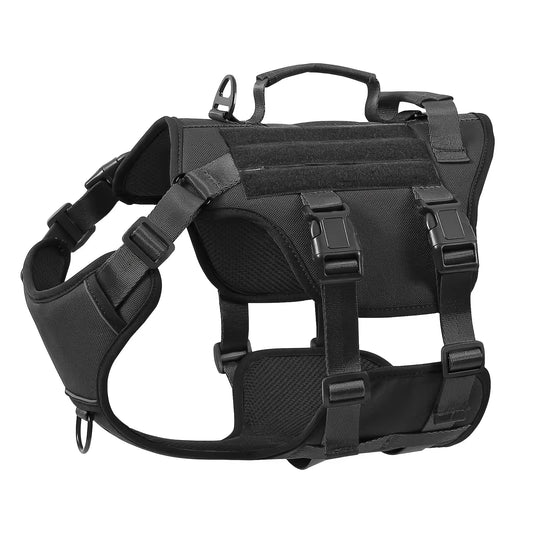 Tactical Dog Harness Vest – Adjustable, No-Pull, Reflective with Dual Handles