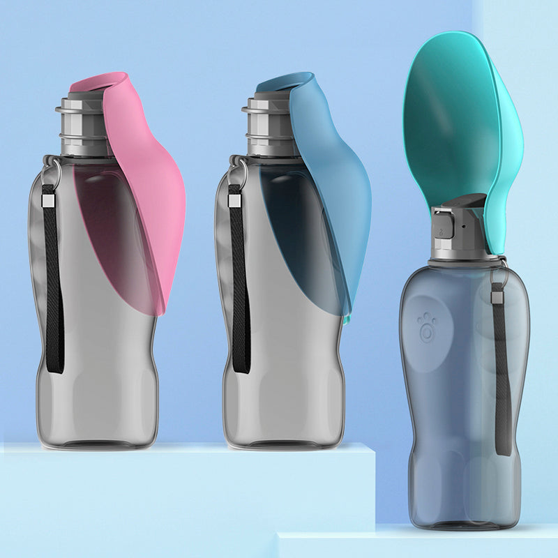 Portable Dog Water Bottle with Foldable Bowl – Leakproof & High Capacity