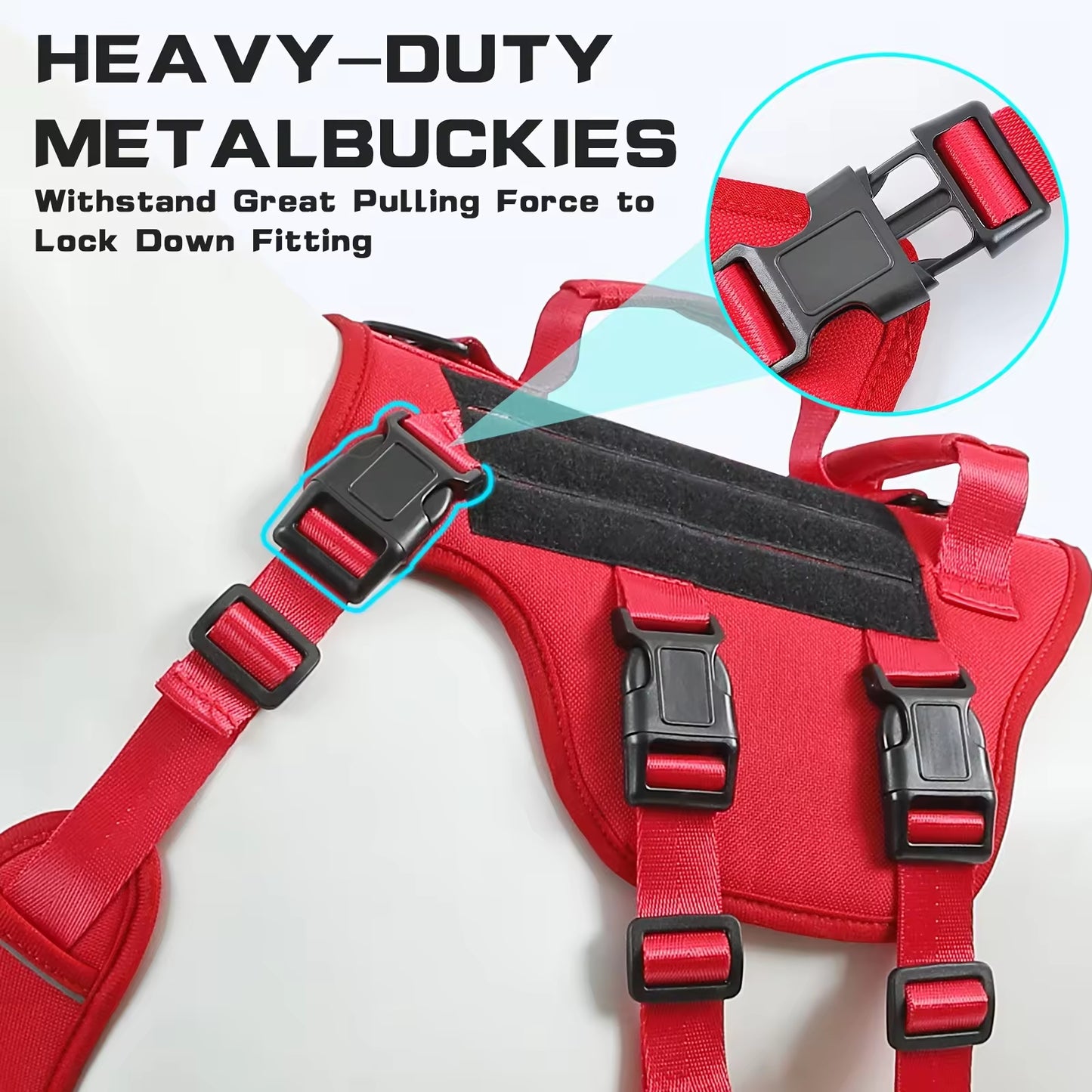 Tactical Dog Harness Vest – Adjustable, No-Pull, Reflective with Dual Handles