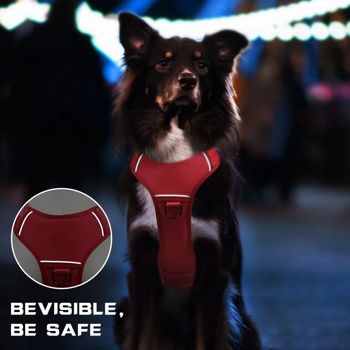 Tactical Dog Harness Vest – Adjustable, No-Pull, Reflective with Dual Handles