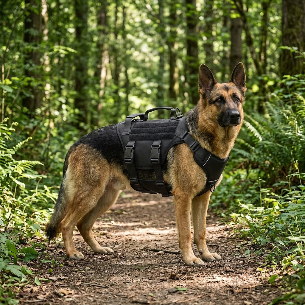 Tactical Dog Harness Vest – Adjustable, No-Pull, Reflective with Dual Handles