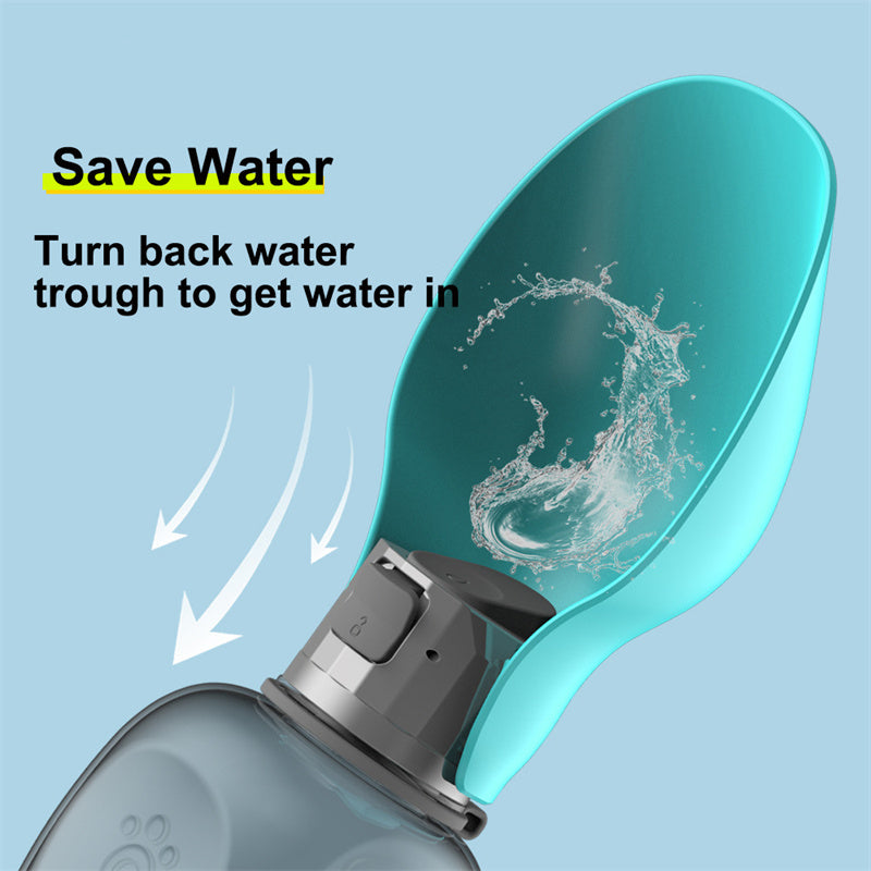 Portable Dog Water Bottle with Foldable Bowl – Leakproof & High Capacity