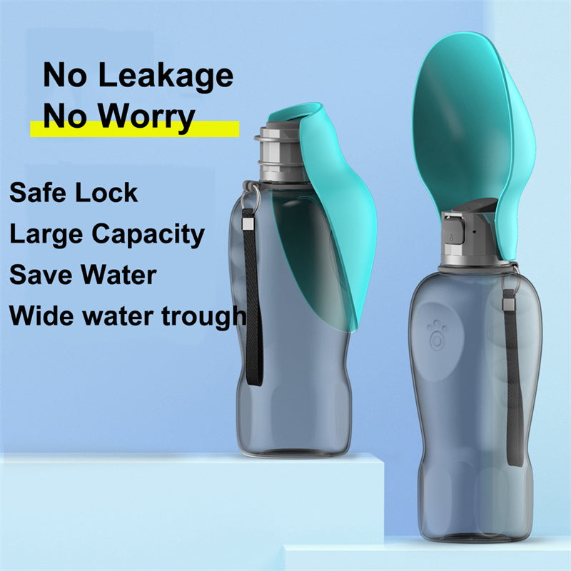 Portable Dog Water Bottle with Foldable Bowl – Leakproof & High Capacity