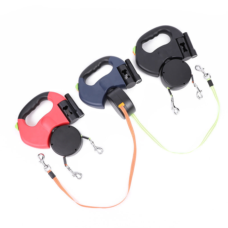 Retractable Dog Leash for Small Dogs – Reflective, 360° Swivel, Dual Dog Control